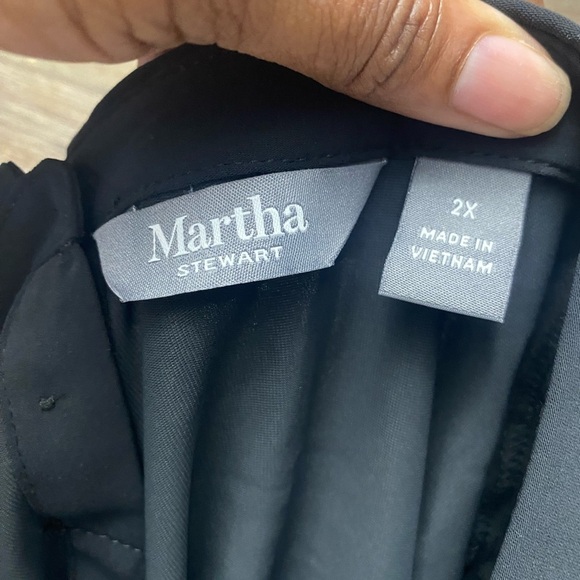 Martha Stewart Women Black Long Sleeve Pull Over Blouse Button-Down Back Top 2X - Picture 5 of 7